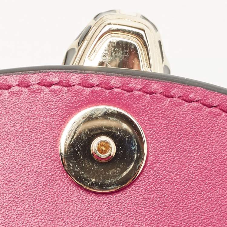 Pre Owned Bvlgari Fuchsia Leather Serpenti Forever Wallet