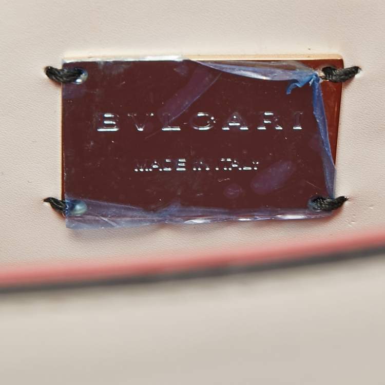 Pre Owned Bvlgari Off White Leather Studded Small Serpenti Forever Shoulder Bag