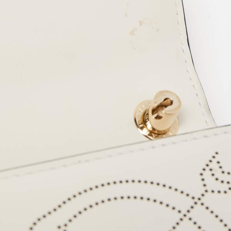 Pre Owned Bvlgari Off White Leather Studded Small Serpenti Forever Shoulder Bag