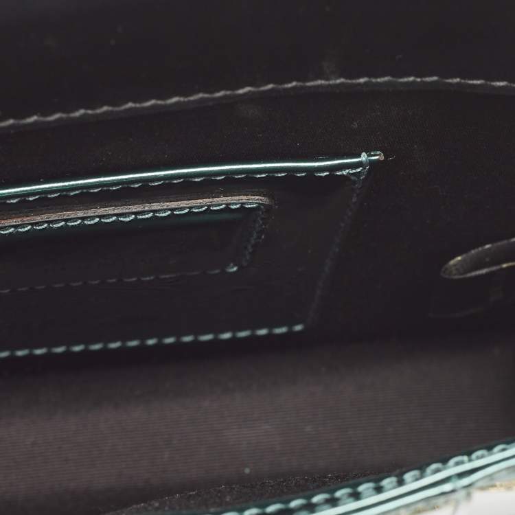 Pre Owned Bvlgari Green Patent Leather Small Serpenti Forever Crossbody Bag