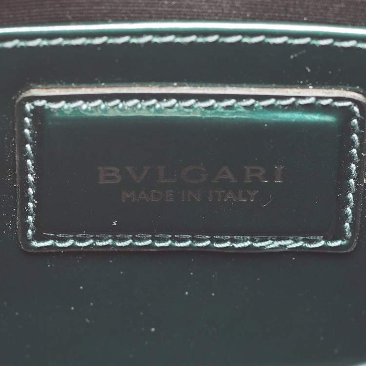 Pre Owned Bvlgari Green Patent Leather Small Serpenti Forever Crossbody Bag