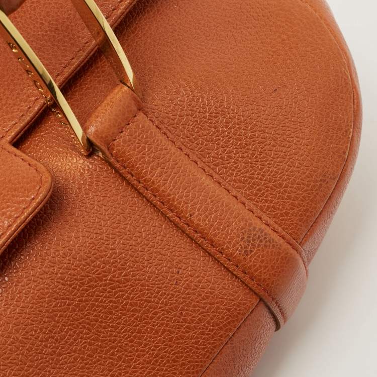 Pre Owned Bvlgari Tan Leather Logo Satchel