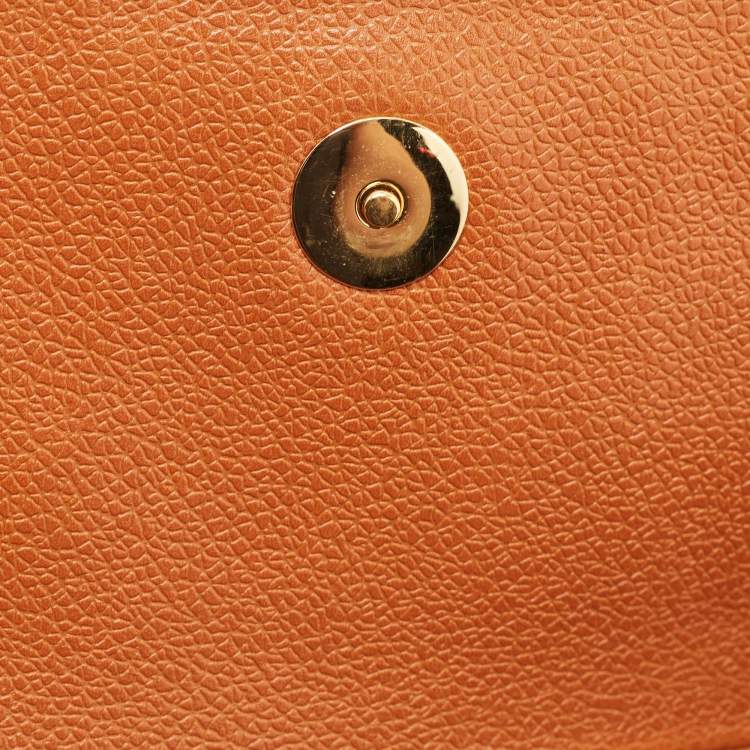 Pre Owned Bvlgari Tan Leather Logo Satchel