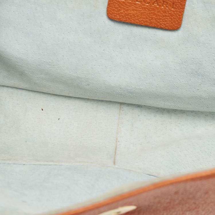 Pre Owned Bvlgari Tan Leather Logo Satchel