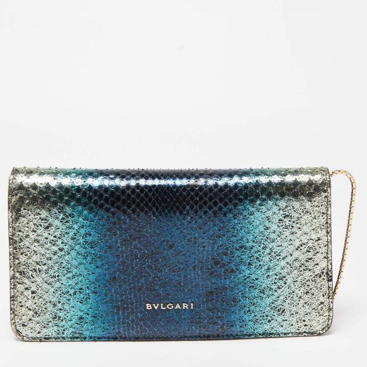 Pre Owned Bvlgari Metallic Multicolor Python Serpenti Forever Chain Clutch