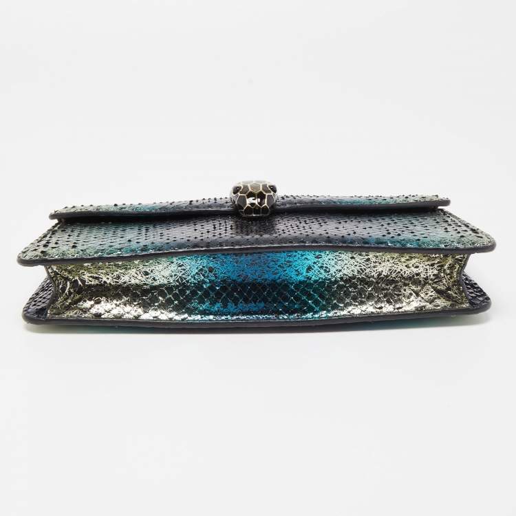 Pre Owned Bvlgari Metallic Multicolor Python Serpenti Forever Chain Clutch