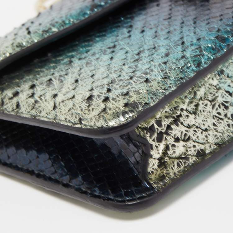 Pre Owned Bvlgari Metallic Multicolor Python Serpenti Forever Chain Clutch