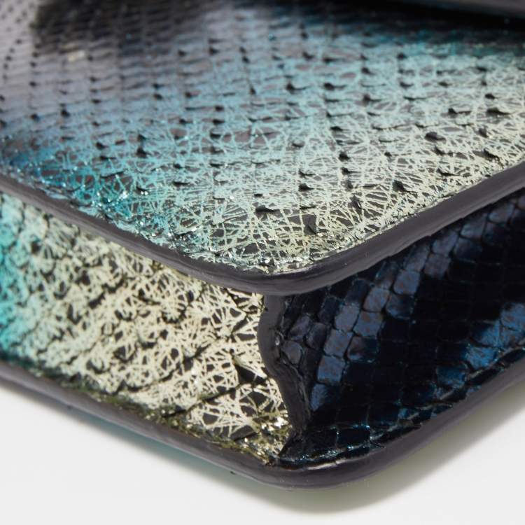 Pre Owned Bvlgari Metallic Multicolor Python Serpenti Forever Chain Clutch