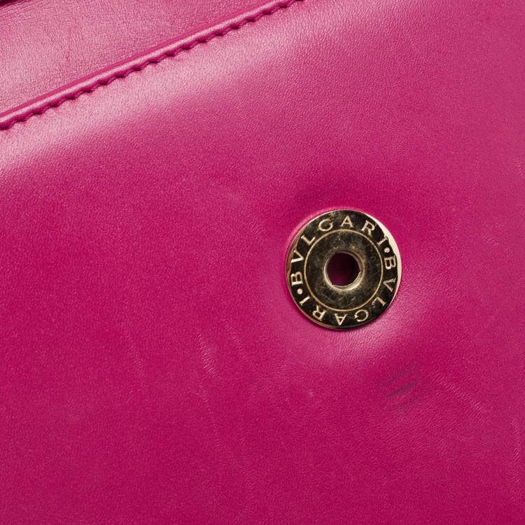 Pre Owned Bvlgari Pink Stingray and Leather Serpenti Forever Shoulder Bag