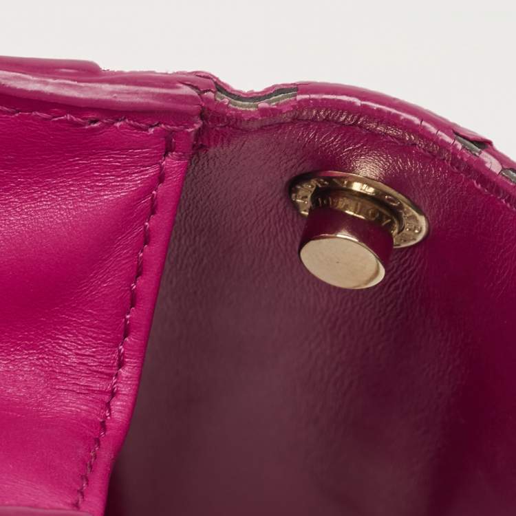 Pre Owned Bvlgari Pink Stingray and Leather Serpenti Forever Shoulder Bag