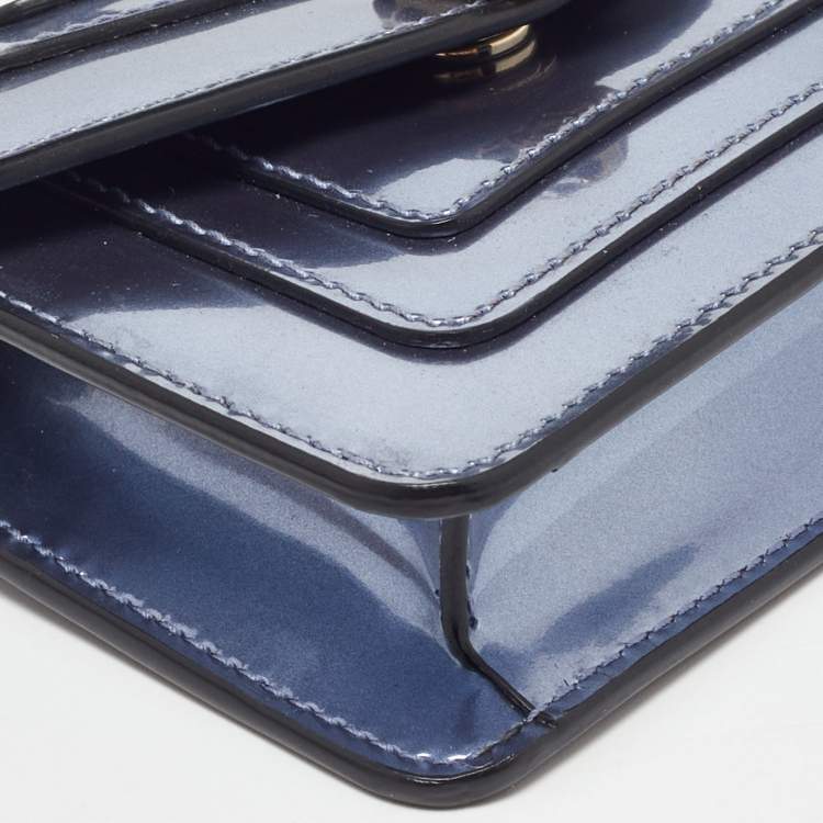 Pre Owned Bvlgari Light Purple Patent Leather Serpenti Forever Chain Wallet