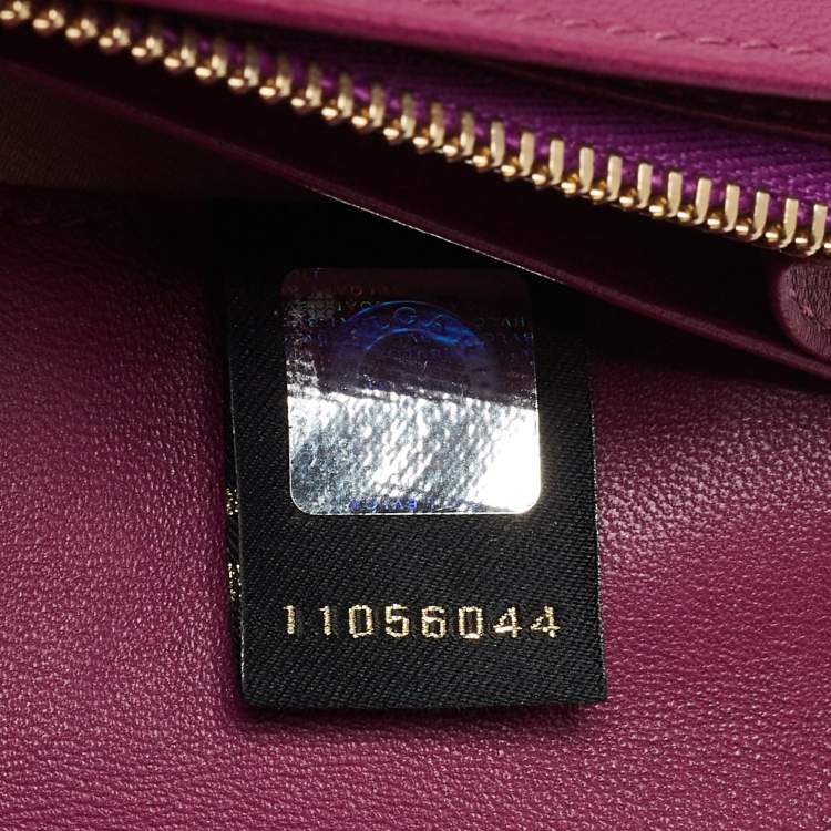Pre Owned Bvlgari Purple Printed Fabric Metal Flap Continental Wallet