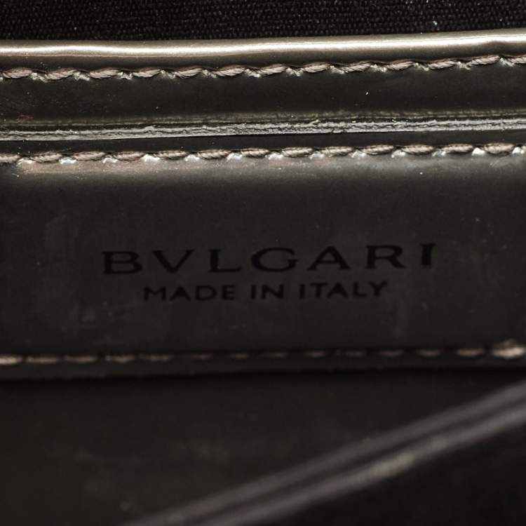 Pre Owned Bvlgari Metallic Mirror Leather Small Serpenti Forever Top Handle Bag