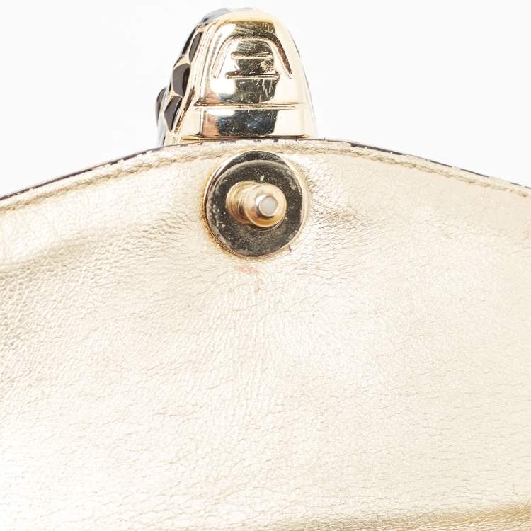 Pre Owned Bvlgari Gold Quilted Leather Serpenti Forever Crossbody Bag