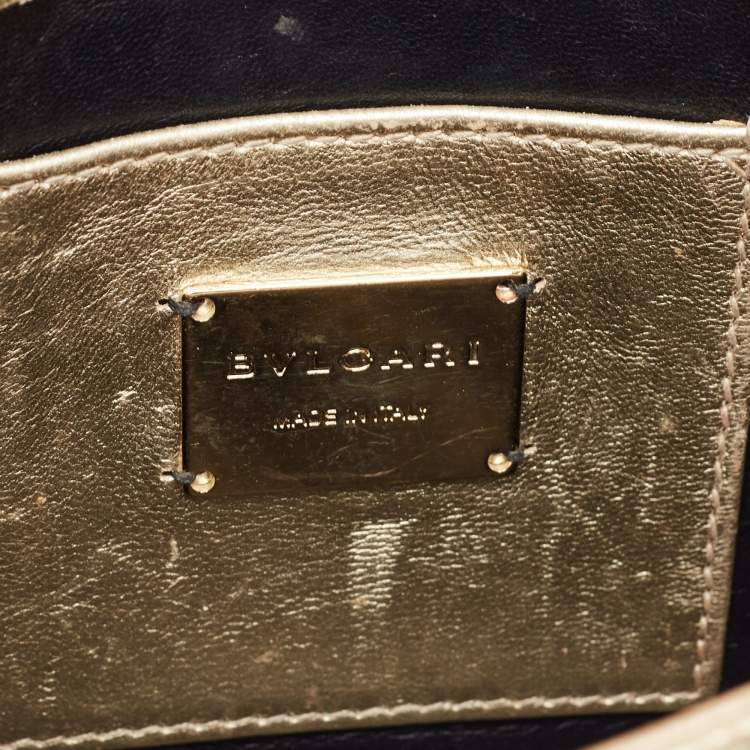 Pre Owned Bvlgari Gold Quilted Leather Serpenti Forever Crossbody Bag