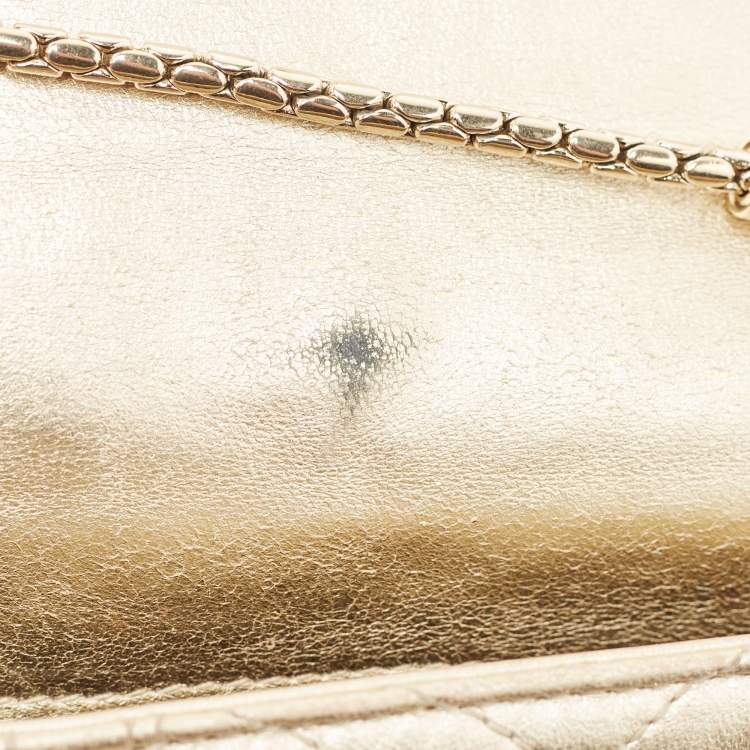 Pre Owned Bvlgari Gold Quilted Leather Serpenti Forever Crossbody Bag
