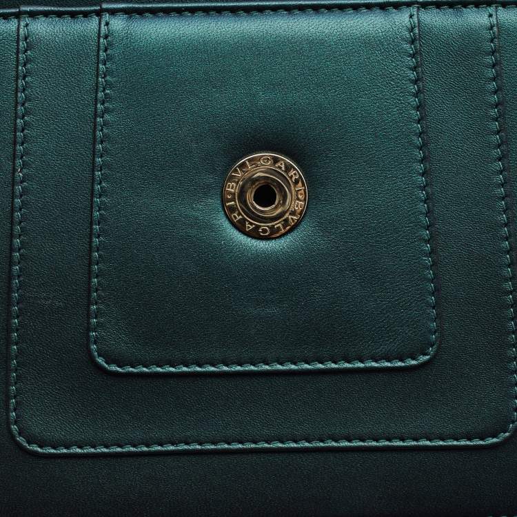 Pre Owned Bvlgari Green Leather Small Serpenti Forever Shoulder Bag