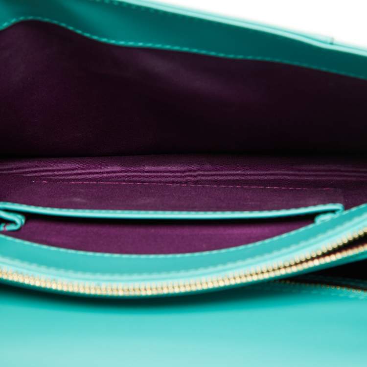 Pre Owned Bvlgari Green Leather Medium Serpenti Forever Flap Shoulder Bag