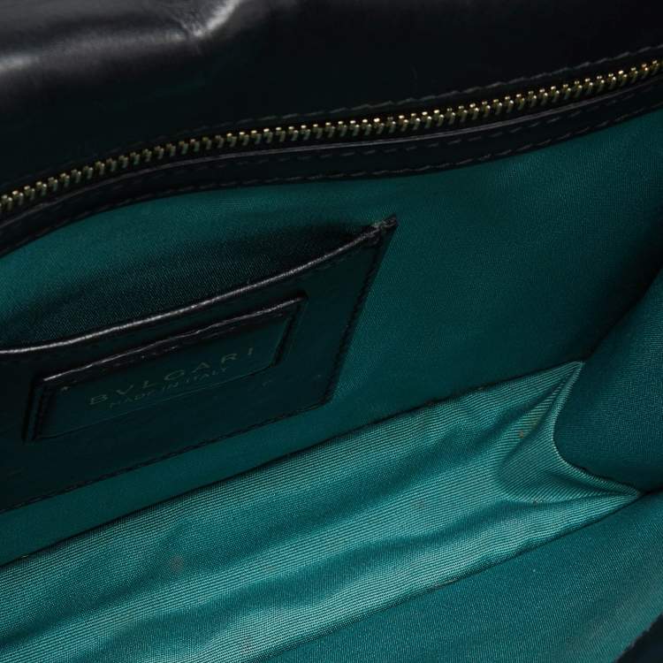Pre Owned Bvlgari Black Leather Serpenti Forever Crossbody Bag