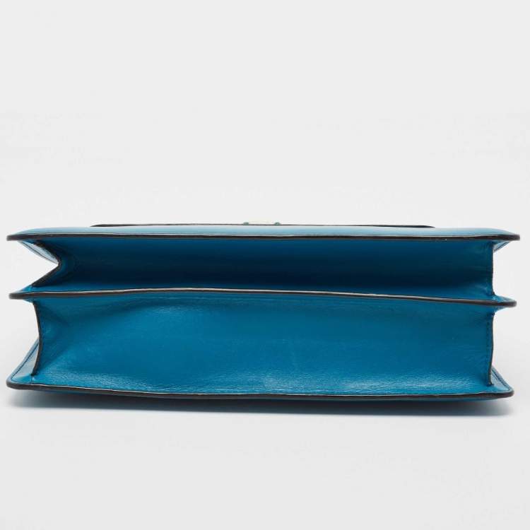 Pre Owned Bvlgari Turquoise Blue Leather Large Serpenti Forever Shoulder Bag