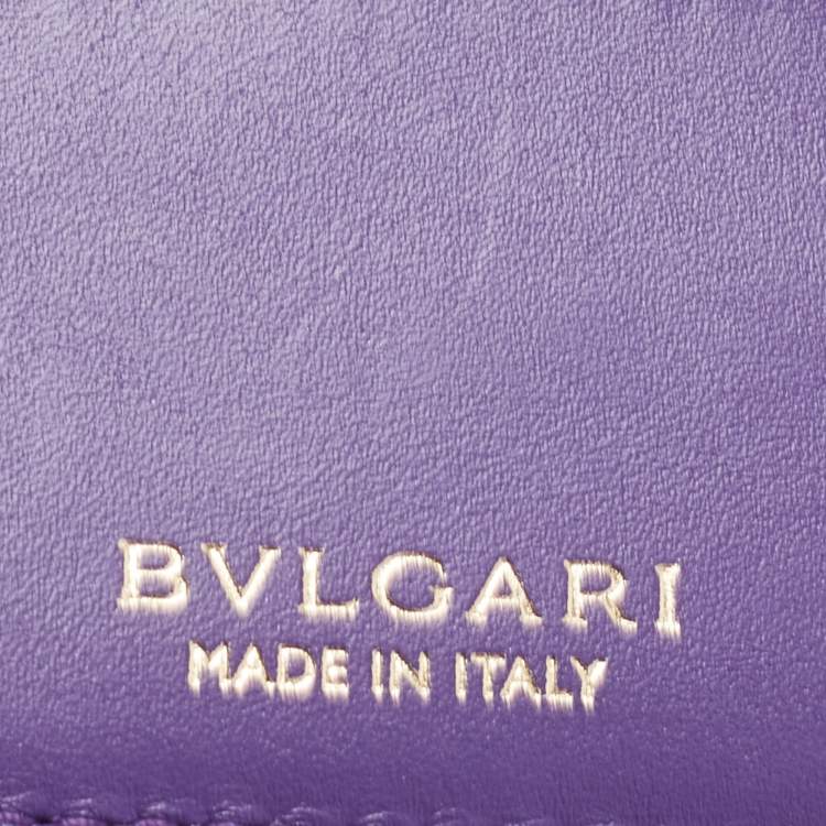 Pre Owned Bvlgari Green Leather Serpenti Forever Trifold Wallet