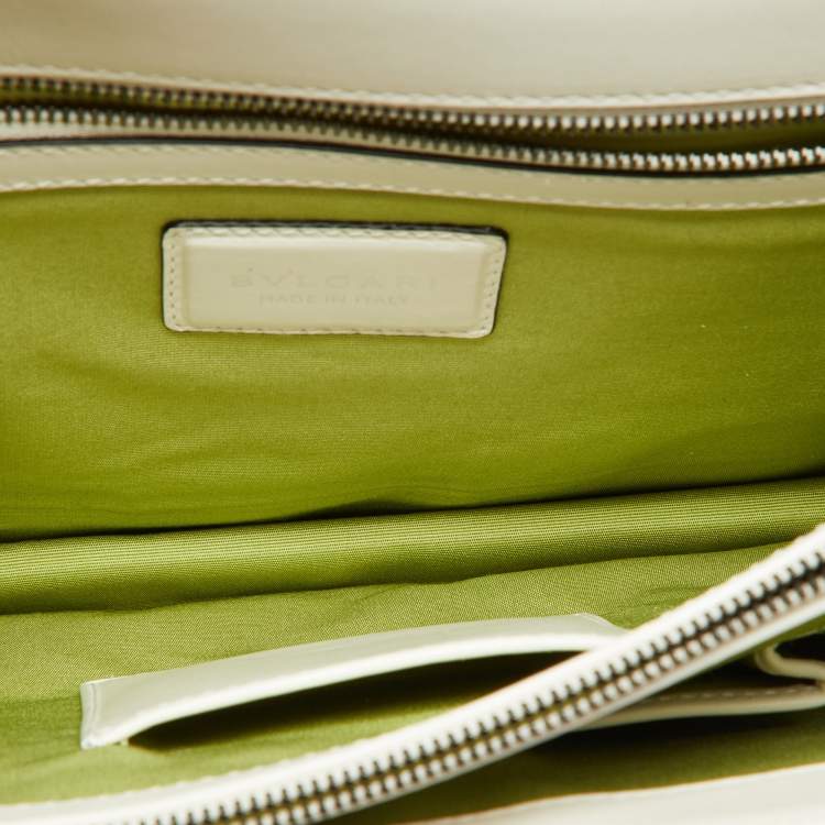 Pre Owned Bvlgari Off White Leather Large Serpenti Forever Shoulder Bag