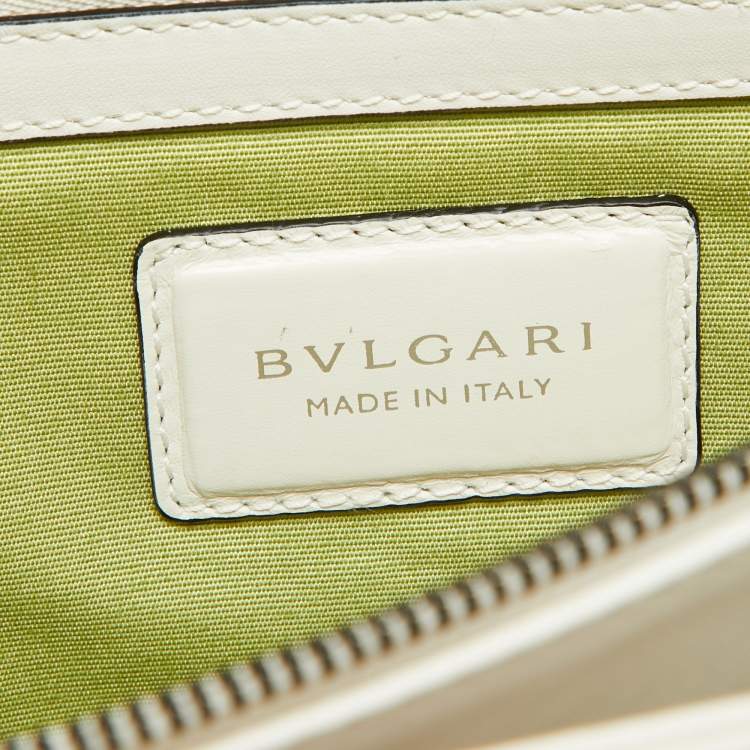 Pre Owned Bvlgari Off White Leather Large Serpenti Forever Shoulder Bag