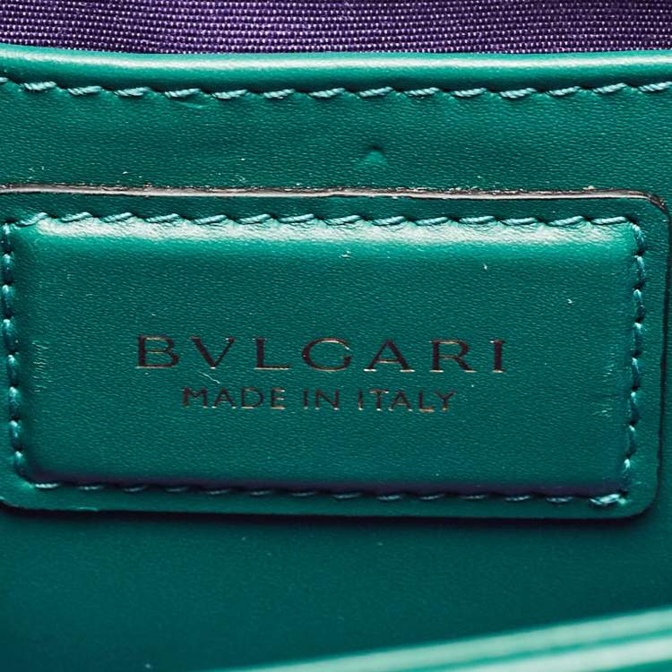 Pre Owned Bvlgari Green Leather Serpenti Forever East West Shoulder Bag