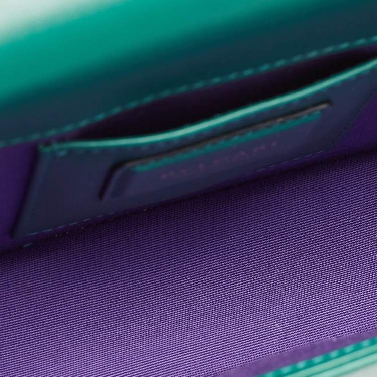 Pre Owned Bvlgari Green Leather Serpenti Forever East West Shoulder Bag