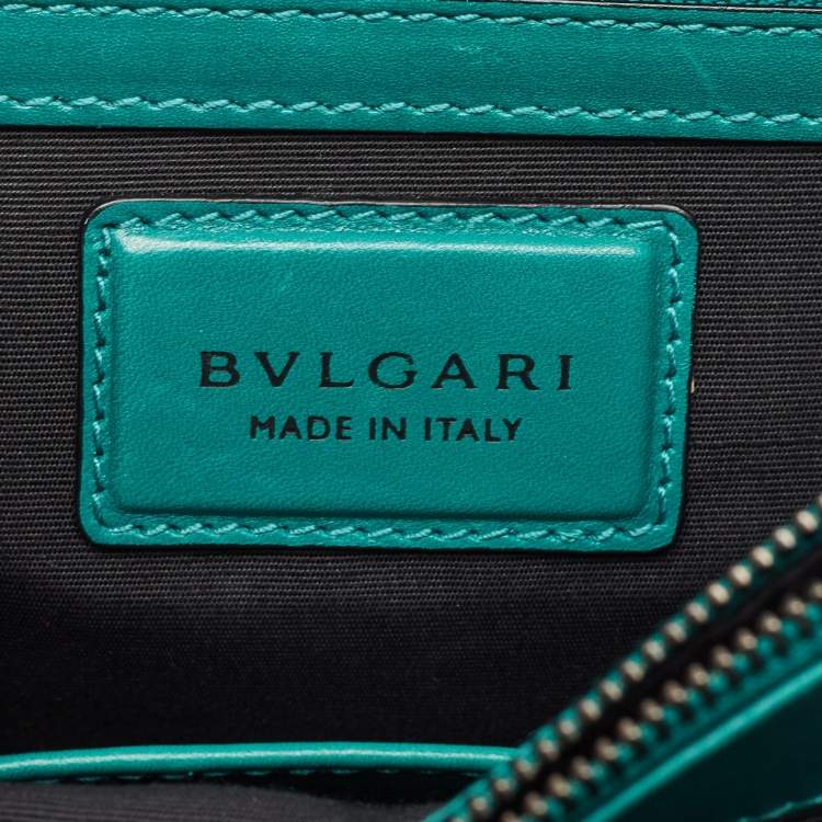 Pre Owned Bvlgari Green Leather Large Ruffled Serpenti Forever Shoulder Bag