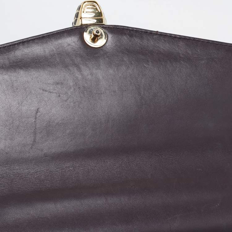 Pre Owned Bvlgari Burgundy Quilted Leather Medium Serpenti Forever Shoulder Bag