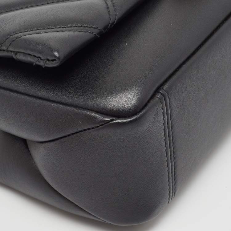 Pre Owned Bvlgari Black Quilted Leather Small Serpenti Cabochon Shoulder Bag