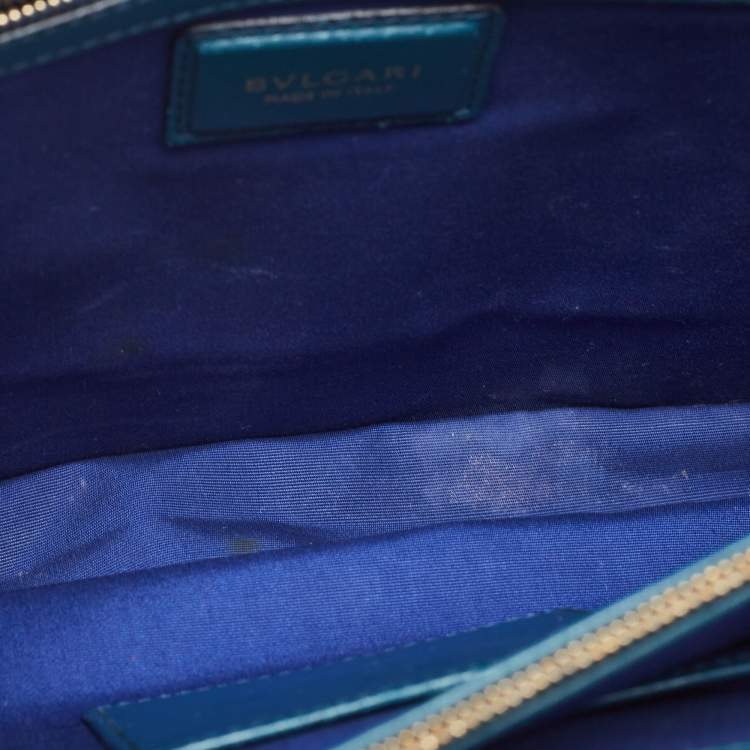 Pre Owned Bvlgari Teal Green Leather Large Serpenti Forever Shoulder Bag