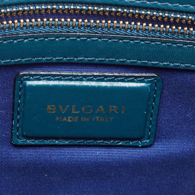 Pre Owned Bvlgari Teal Green Leather Large Serpenti Forever Shoulder Bag