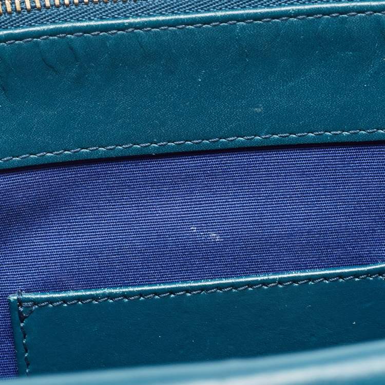 Pre Owned Bvlgari Teal Green Leather Large Serpenti Forever Shoulder Bag
