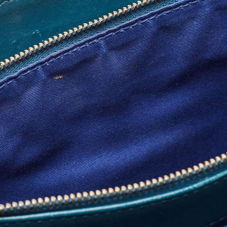 Pre Owned Bvlgari Teal Green Leather Large Serpenti Forever Shoulder Bag