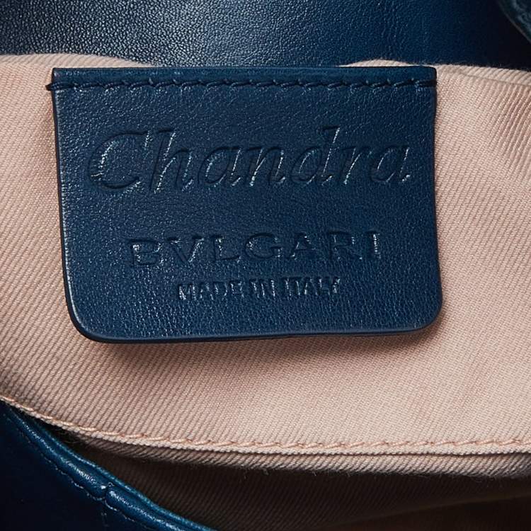 Pre Owned Bvlgari Teal Blue Leather Chandra Hobo