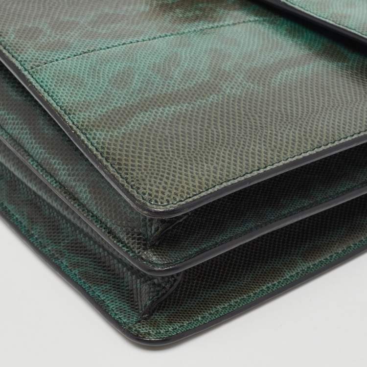 Pre Owned Bvlgari Green Karung Leather Large Serpenti Forever Shoulder Bag