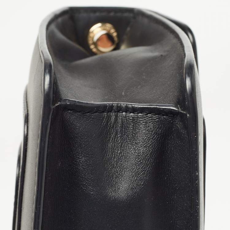 Pre Owned Bvlgari Black Leather Serpenti Forever Flap Chain Shoulder Bag