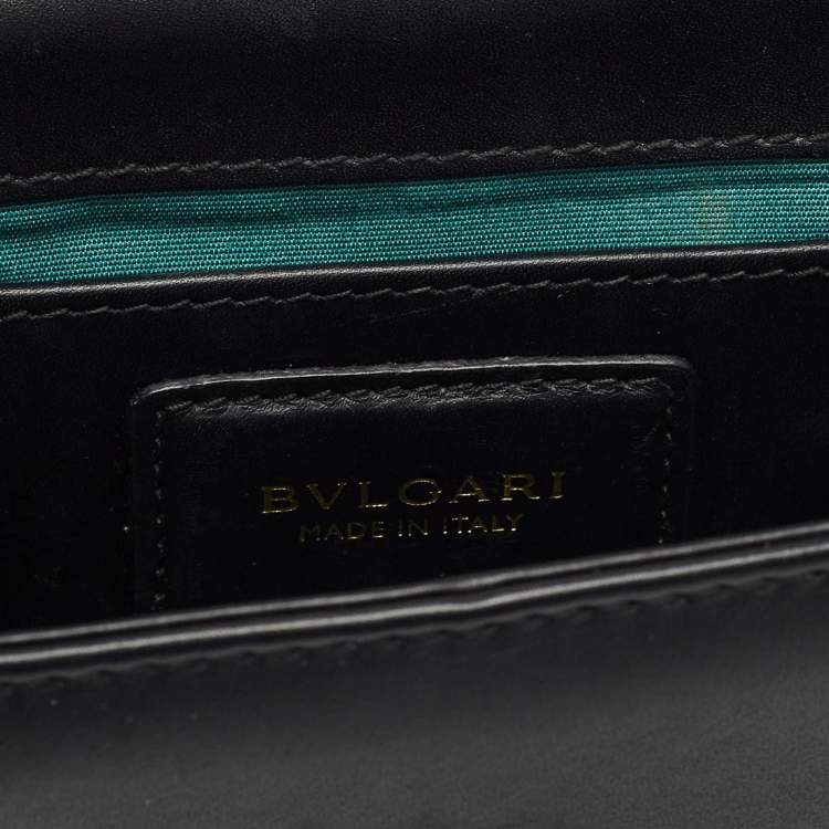 Pre Owned Bvlgari Black Leather Serpenti Forever Flap Chain Shoulder Bag