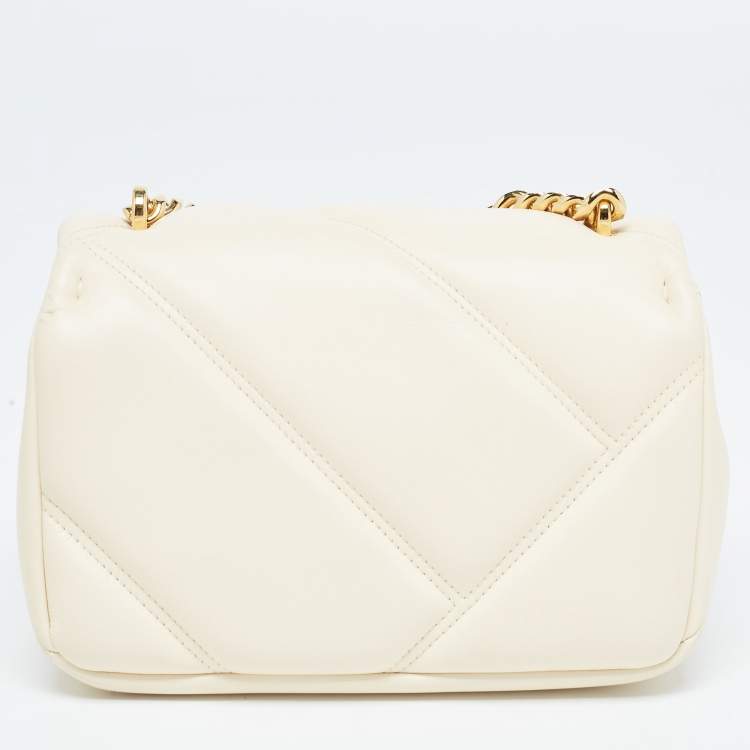 Pre Owned Bvlgari Ivory Quilted Leather Mini Serpenti Cabochon Crossbody Bag