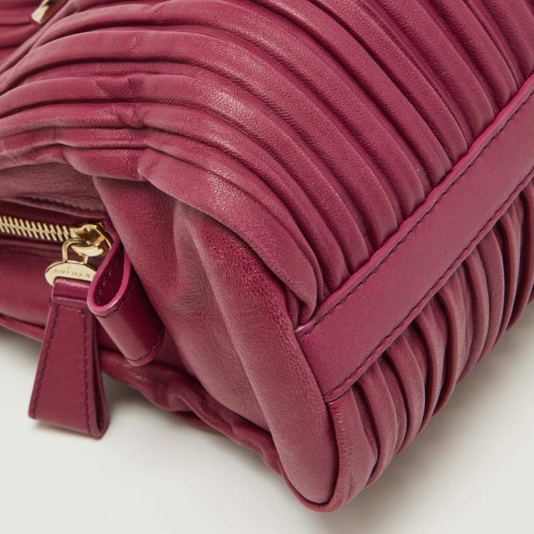 Pre Owned Bvlgari Pink Leather Twistino Tina Satchel 