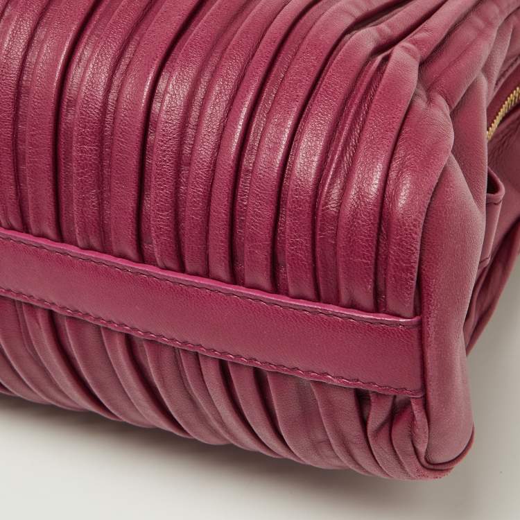 Pre Owned Bvlgari Pink Leather Twistino Tina Satchel 