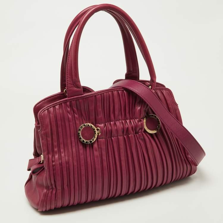 Pre Owned Bvlgari Pink Leather Twistino Tina Satchel 