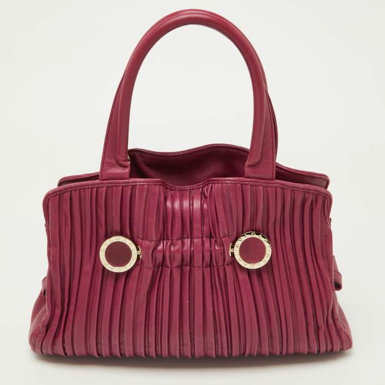 Pre Owned Bvlgari Pink Leather Twistino Tina Satchel 