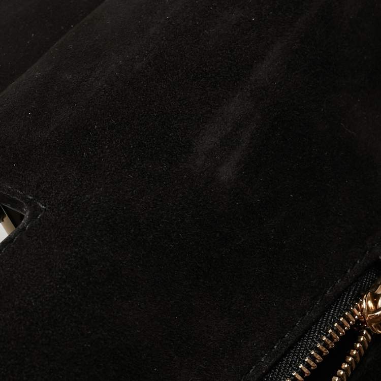 Pre Owned Bvlgari Black Leather and Leopard Print Calfhair Scaglie Serpenti Tote