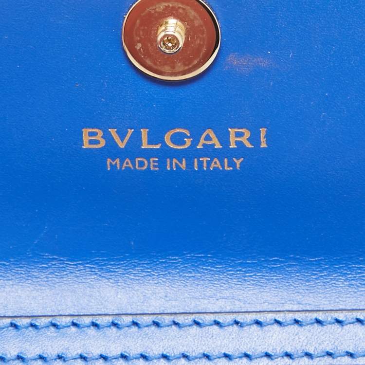Pre Owned Bvlgari Blue Leather Mini Serpenti Forever Pochette