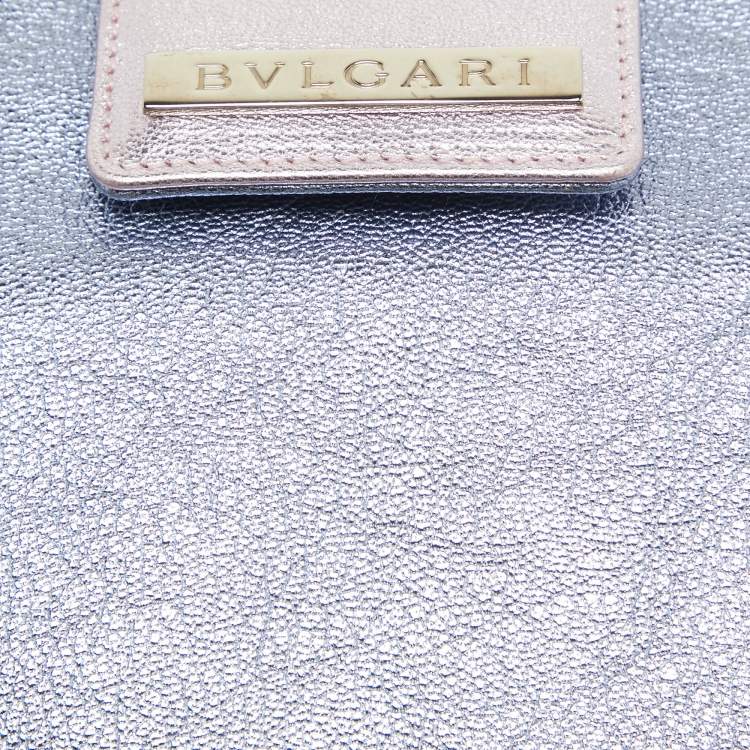 مملوكة مسبقًا Bvlgari Metallic Blue/Pink Leather Mini Tote