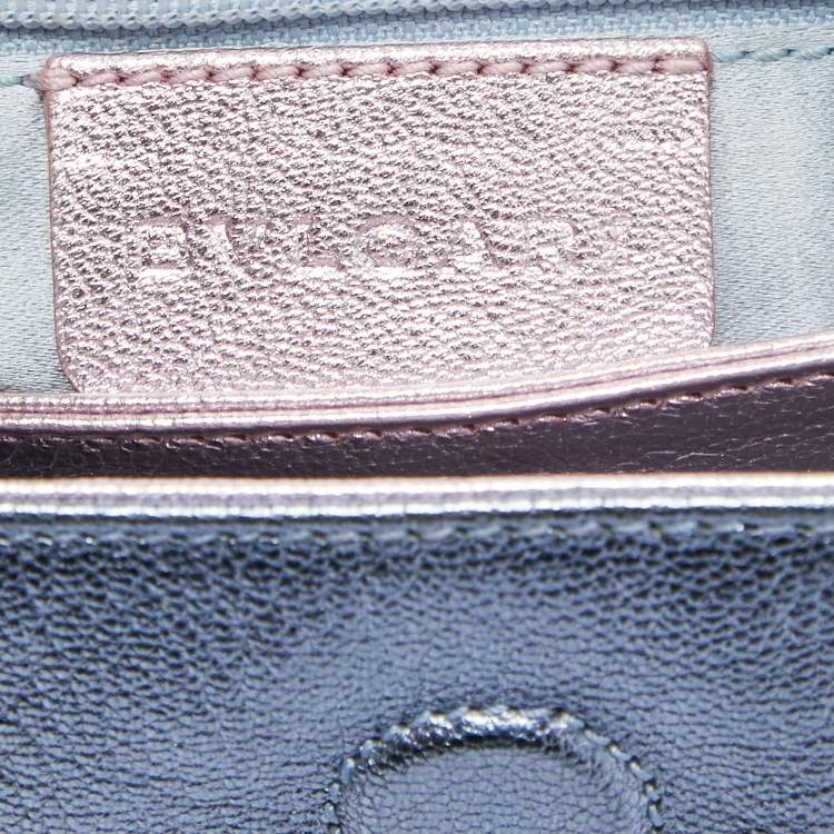 مملوكة مسبقًا Bvlgari Metallic Blue/Pink Leather Mini Tote