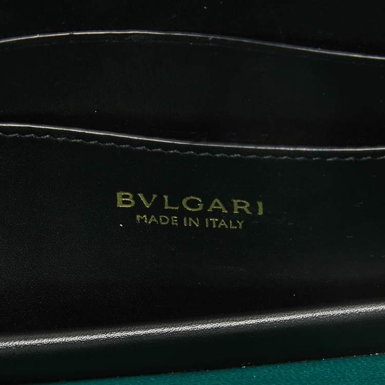 Pre Owned Bvlgari Black Leather Serpenti Forever Wallet on Chain